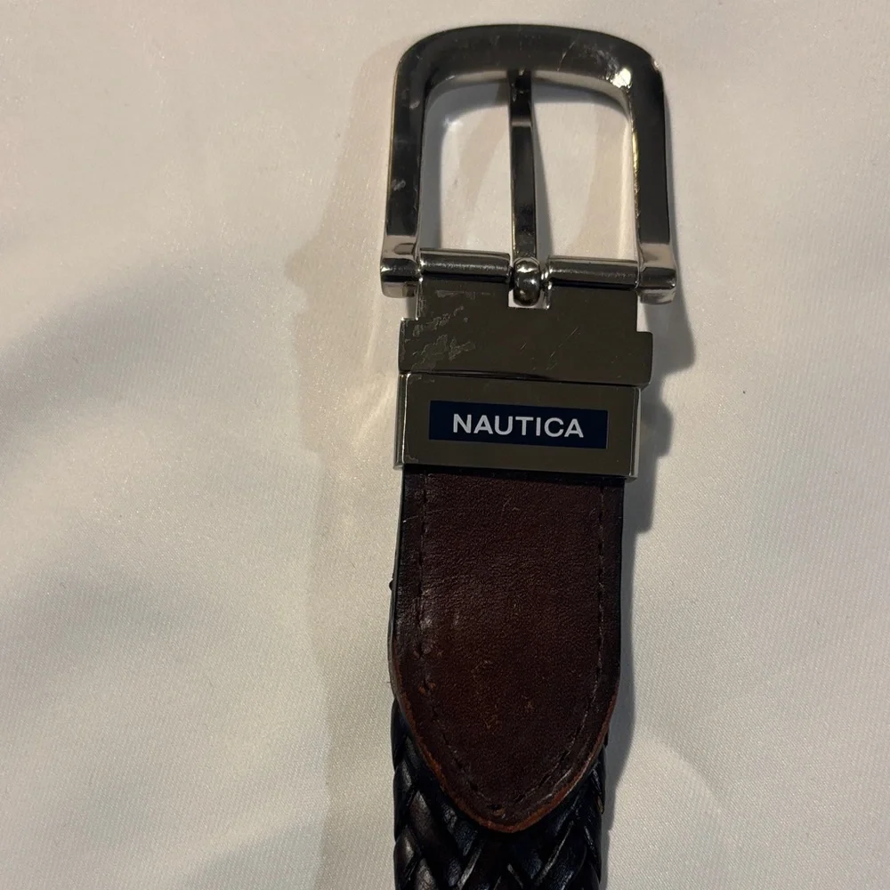 Men's Black Braided Bonded Leather Belt
